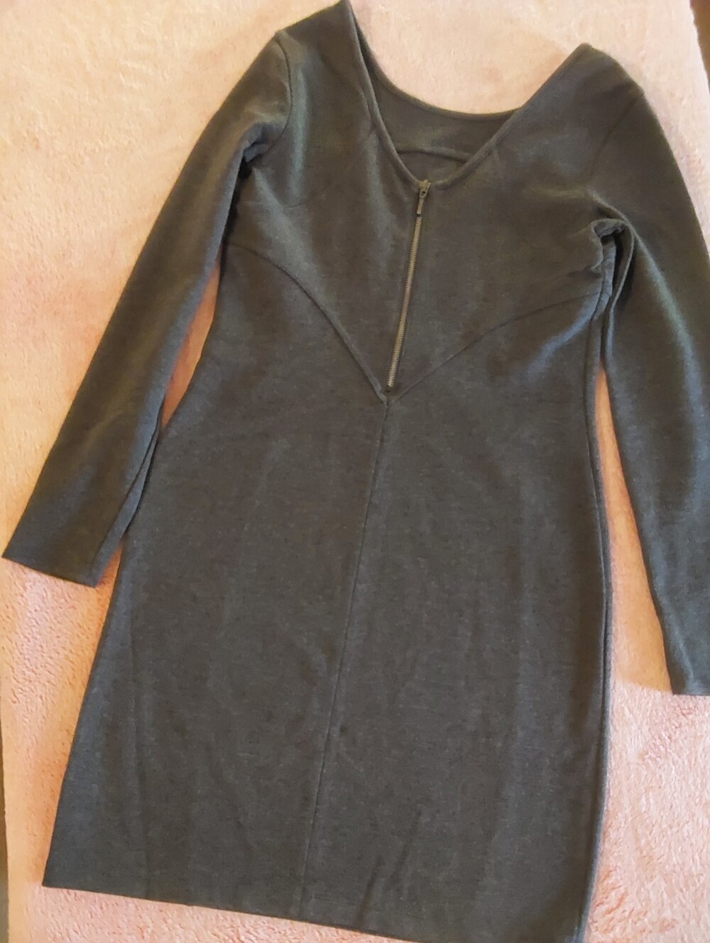 🌺 Just Like New Athleta Charcoal Gray Long Sleeve Bodycon Dress - Picture 8 of 12